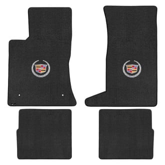Lloyd Mats® - Velourtex™ Custom Fit 1st & 2nd Row Ebony Floor Mats With Cadillac Logo