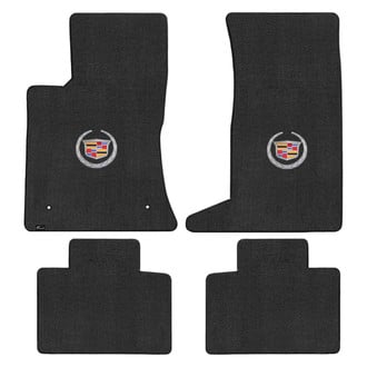 Lloyd Mats® - Velourtex™ Custom Fit 1st & 2nd Row Ebony Floor Mats With Cadillac Logo