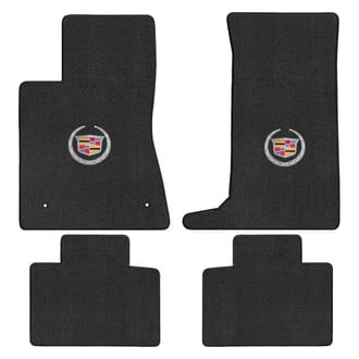 Lloyd Mats® - Velourtex™ Custom Fit 1st & 2nd Row Ebony Floor Mats With Cadillac Logo
