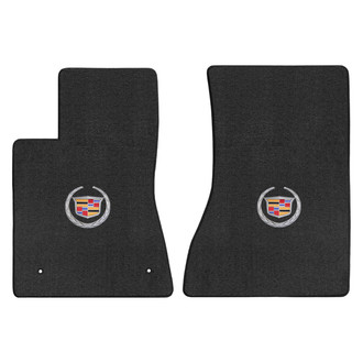 Lloyd Mats® - Velourtex™ Custom Fit 1st Row Ebony Floor Mats With Cadillac Logo