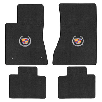 Lloyd Mats® - Velourtex™ Custom Fit 1st & 2nd Row Ebony Floor Mats With Cadillac Logo