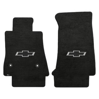 Lloyd Mats® - Velourtex™ Custom Fit 1st Row Ebony Floor Mats With 3D Bowtie Logo