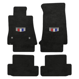 Lloyd Mats® - Velourtex™ Custom Fit 1st & 2nd Row Ebony Floor Mats With Camaro Shield Logo