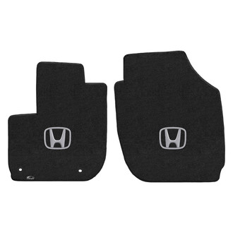 Lloyd Mats® - Velourtex™ Custom Fit 1st Row Ebony Floor Mats With H Silver Logo