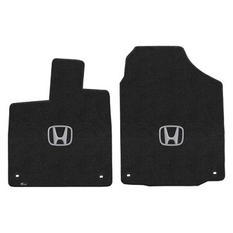 Lloyd Mats® - Velourtex™ Custom Fit 1st Row Ebony Floor Mats With H Silver Logo