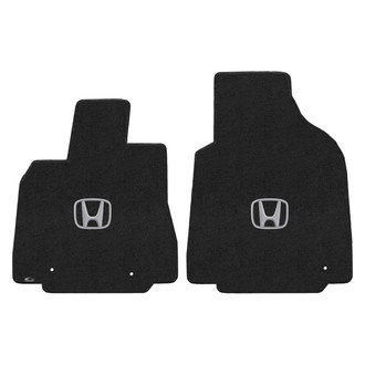 Lloyd Mats® - Velourtex™ Custom Fit 1st Row Ebony Floor Mats With H Silver Logo