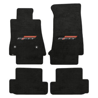 Lloyd Mats® - Velourtex™ Custom Fit 1st & 2nd Row Ebony Floor Mats With 50th Anniversary Logo