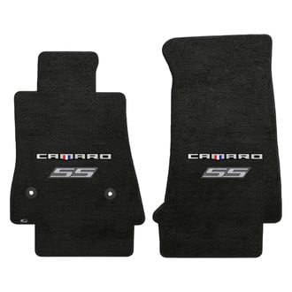 Lloyd Mats® - Velourtex™ Custom Fit 1st Row Ebony Floor Mats With Camaro & SS Silver Double Logo