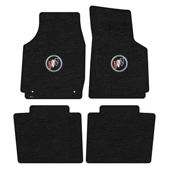 Lloyd Mats® - Velourtex™ Custom Fit 1st & 2nd Row Black Floor Mats With Tri-Color Shield Logo