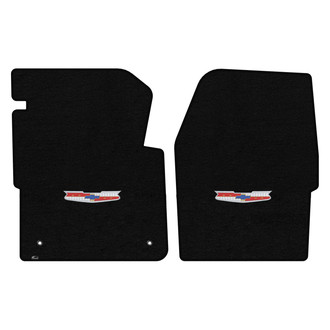 Lloyd Mats® - Velourtex™ Custom Fit 1st Row Black Floor Mats With Bowtie Logo