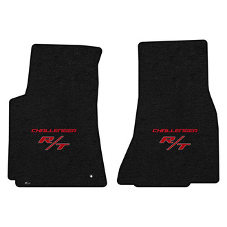 Lloyd Mats® - Velourtex™ Custom Fit 1st Row Ebony Floor Mats With Challenger & RT Red Double Logo