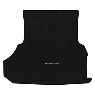 Lloyd Mats® - Velourtex™ Custom Fit Ebony Cargo Mat With Charger Silver Logo