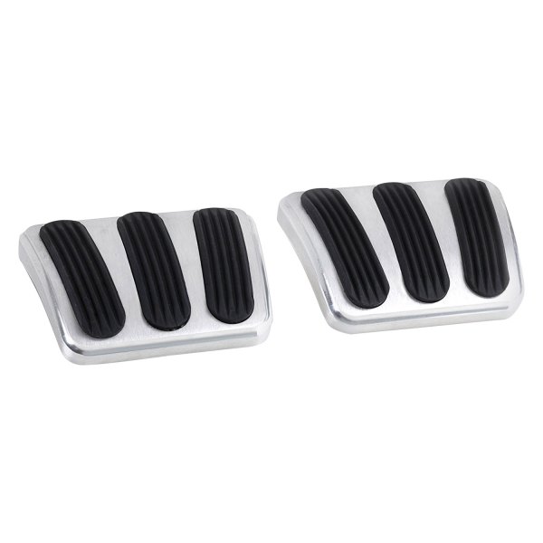 Lokar® - Billet Aluminum Curved Brake and Clutch Pedal Pad with Rubber Inserts