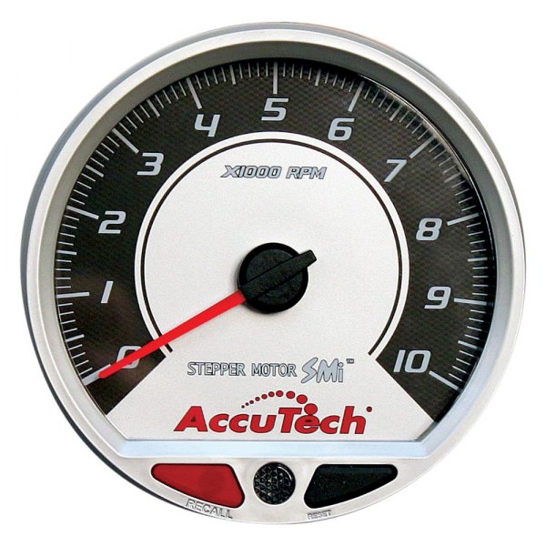 Longacre® - AccuTech SMi™ 4-1/2" Stepper Motor Style Memory Tachometer, Silver, 10000 RPM