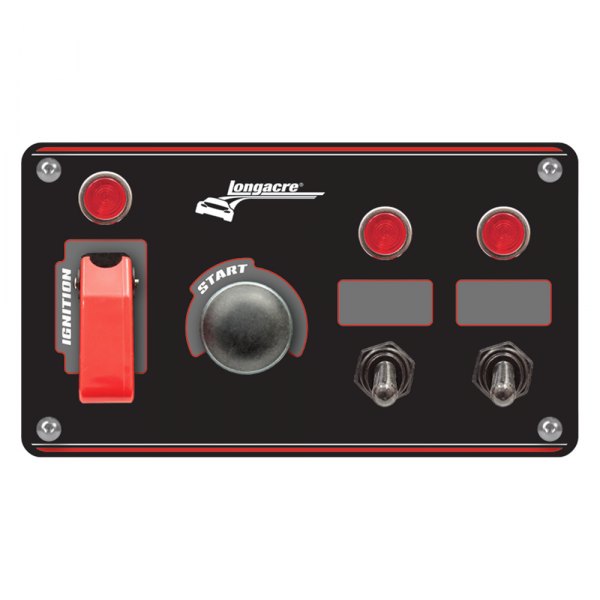 Longacre® - Start and Ignition Panel With 2 Accessory Switch and 2 Pilot Lights 
