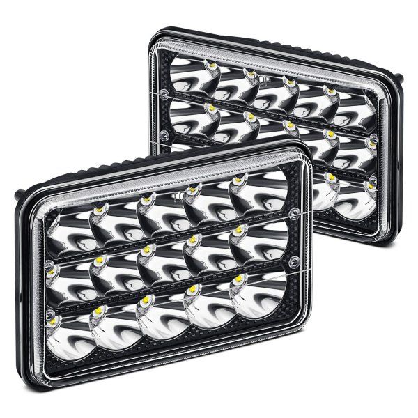 Lumen® - 4x6" Rectangular Black LED Headlights