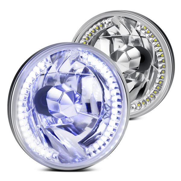 Lumen® - 7" Round Chrome LED Halo Headlights
