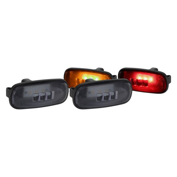 Lumen® - Rear Black/Smoke LED Side Marker Lights, Dodge Ram 1500