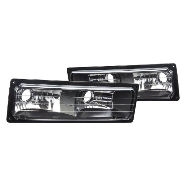 Lumen® - Black Crystal Turn Signal/Parking Lights, Chevy CK Pickup