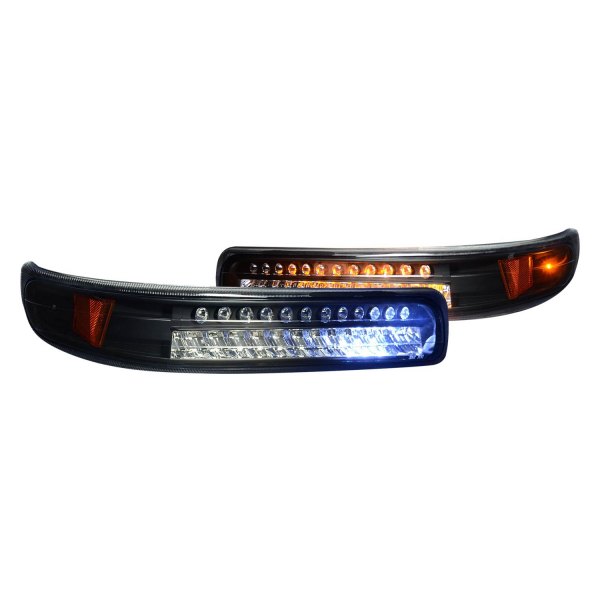 Lumen® - Black LED Turn Signal/Parking Lights, Chevy Silverado