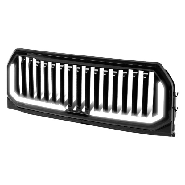 Lumen® - 1-Pc Fence Style Black Vertical Billet Main Grille