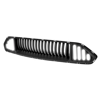 Lumen® - 1-Pc Black Vertical Billet Main Grille with Vertical LED DRL Lights