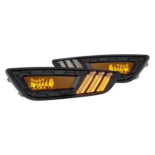 Lumen® - Yellow Fog Lights with Switchback LED DRL, Ford Focus
