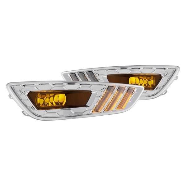 Lumen® - Yellow Fog Lights with Switchback LED DRL, Ford Focus