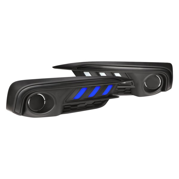 Lumen® - Mustang Style Fog Light Covers with Blue LED DRL, Honda Civic