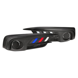 Lumen® - Mustang Style Fog Light Covers with Red/Blue/White LED DRL