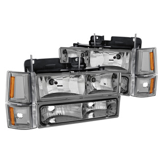 Lumen® - Chrome Euro Headlights with Bumper and Corner Lights