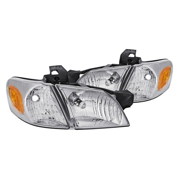 Lumen® - Chrome Factory Style Headlights with Corner Lights, Chevy Venture