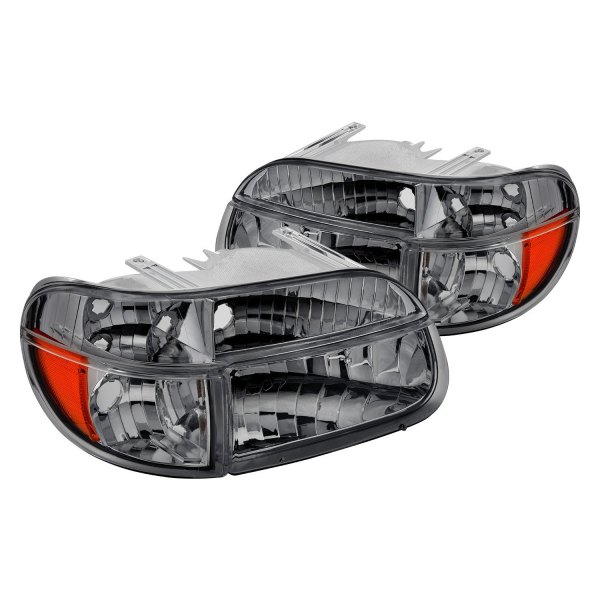Lumen® - Chrome/Smoke Euro Headlights with Corner Lights, Ford Explorer