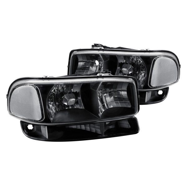 Lumen® - Black Euro Headlights with Bumper Lights