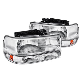 Lumen® - Chrome Euro Headlights with Bumper Lights