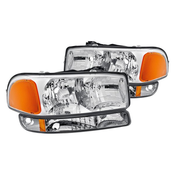 Lumen® - Chrome Euro Headlights with Bumper Lights
