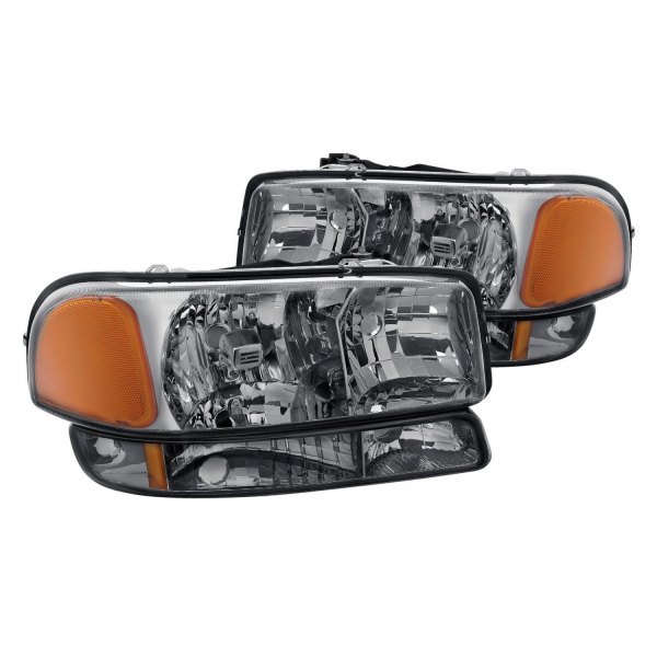 Lumen® - Chrome/Smoke Euro Headlights with Bumper Lights