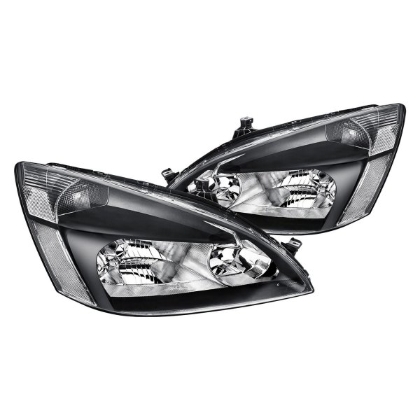 Lumen® - Black Euro Headlights, Honda Accord