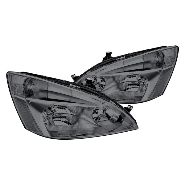 Lumen® - Black/Chrome Smoke Euro Headlights, Honda Accord