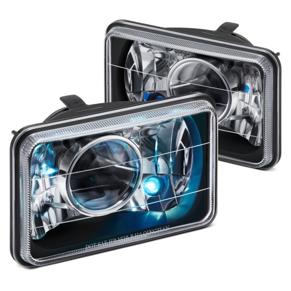 Lumen® - 4x6" Rectangular Black Projector Headlights