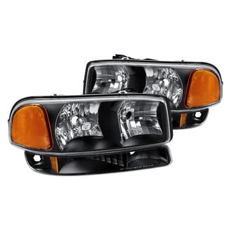 Lumen® - Black Euro Headlights with Bumper Lights