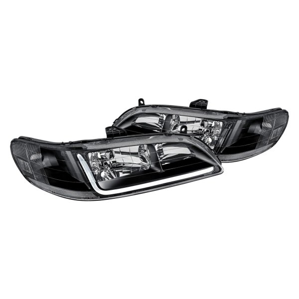 Lumen® - Black LED DRL Bar Headlights, Honda Accord