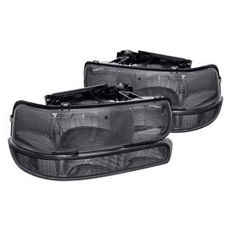Lumen® - Chrome/Smoke Euro Headlights with Bumper Lights