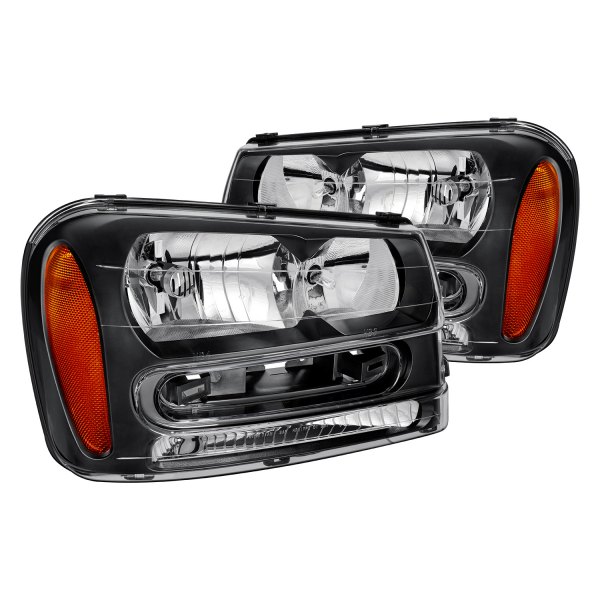 Lumen® - Black Euro Headlights, Chevy Trailblazer