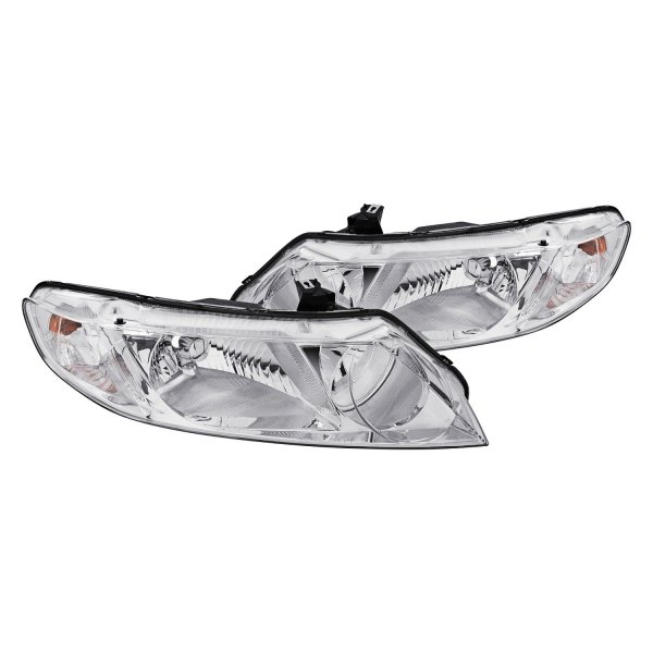 Lumen® - Chrome Euro Headlights, Honda Civic