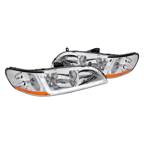 Lumen® - Chrome LED DRL Bar Headlights, Honda Accord