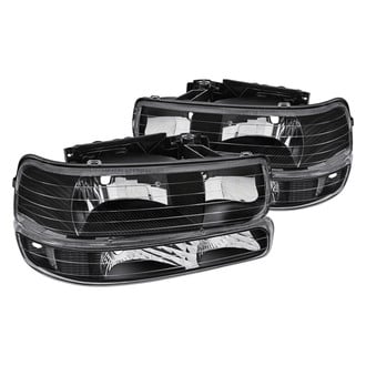 Lumen® - Black Euro Headlights with Bumper Lights