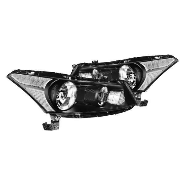 Lumen® - Black Euro Headlights, Honda Accord