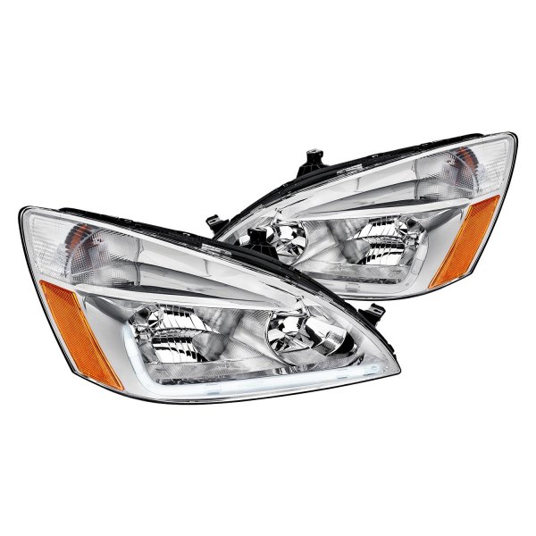 Lumen® - Chrome LED DRL Bar Headlights, Honda Accord
