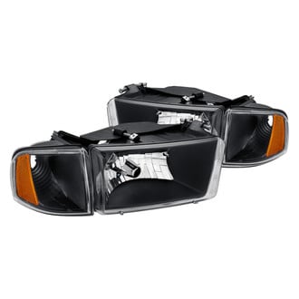 Lumen® - Black Euro Headlights with Corner Lights